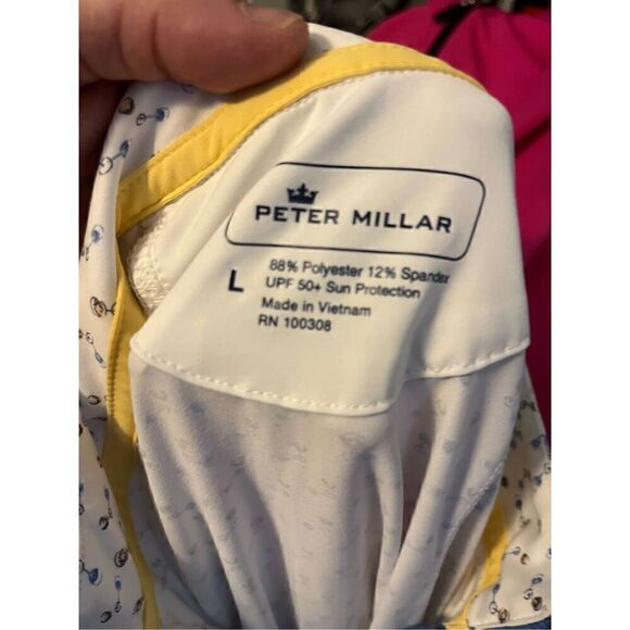 Peter Millar Women's Mélange Raglan-Sleeve UPF 50. Tennis shirt. Size Large - Picture 2 of 6